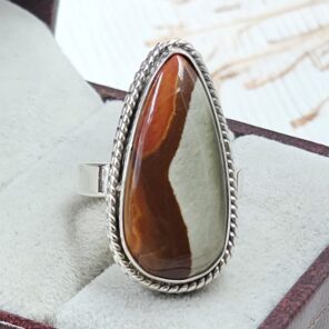 Imperial Jasper Size US 6 925 Sterling Silver Ring (REXT123-45)