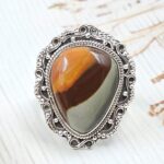 Imperial Jasper Size US 8 925 Sterling Silver Ring (REXT123-47)