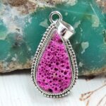 Raw Ruby 1.25" 925 Sterling Silver Pendant (REXT53-149)