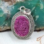 Raw Ruby 1.25" 925 Sterling Silver Pendant (REXT53-150)