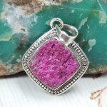 Raw Ruby 1" 925 Sterling Silver Pendant (REXT53-156)