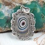 Fordite 1.5" 925 Sterling Silver Pendant (REXT53-126)
