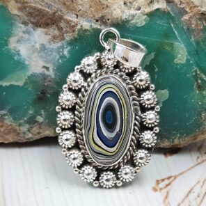 Fordite 925 Sterling Silver Pendant (REXT53-127)