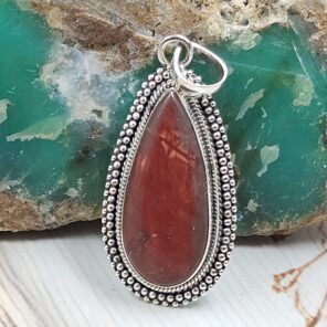 Imperial Jasper 1.5" 925 Sterling Silver Pendant (REXT22-92)