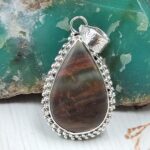Imperial Jasper 1.25" 925 Sterling Silver Pendant (REXT22-94)