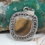 Imperial Jasper 1.25" 925 Sterling Silver Pendant (REXT22-109)