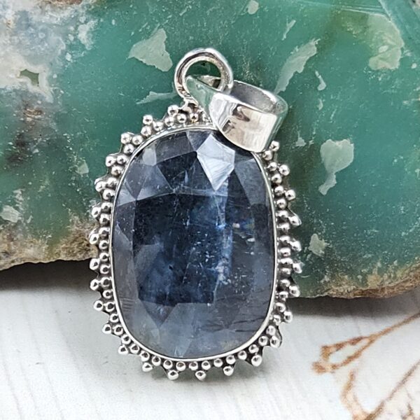 Teal Kyanite 1" 925 Sterling Silver Pendant (REXT126-28)