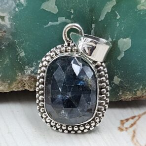 Teal Kyanite 1" 925 Sterling Silver Pendant (REXT126-27)