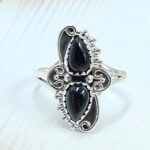 Black Onyx 925 Sterling Silver Ring (REXT133-10)