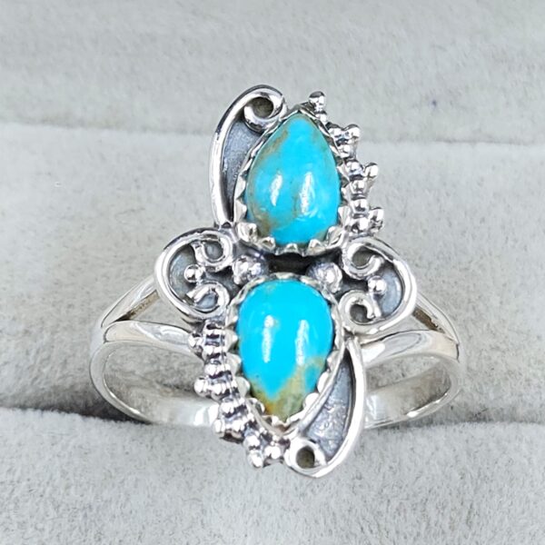 Kingman Turquoise 925 Sterling Silver Ring (REXT133-12) - Image 2