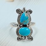 Kingman Turquoise 925 Sterling Silver Ring (REXT133-18)