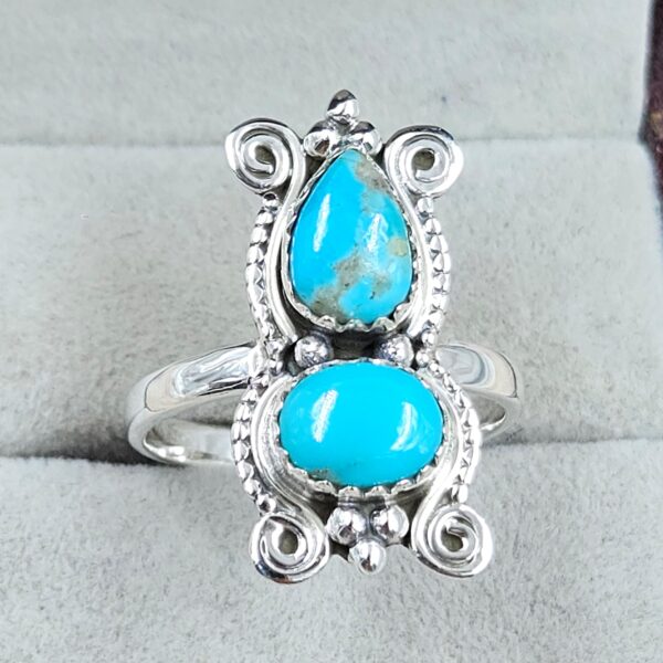 Kingman Turquoise 925 Sterling Silver Ring (REXT133-18) - Image 2