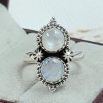 Rainbow Moonstone 925 Sterling Silver Ring (REXT133-20)