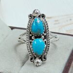 Kingman Turquoise 925 Sterling Silver Ring (REXT133-27)