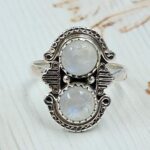 Rainbow Moonstone 925 Sterling Silver Ring (REXT133-42)