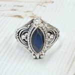Labradorite 925 Sterling Silver Poision Box Ring (REXT125-37)