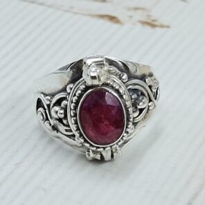 Ruby 925 Sterling Silver Poision Box Ring (REXT125-29)