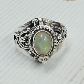 Ethiopian Opal 925 Sterling Silver Poision Box Ring (REXT125-34)