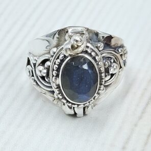 Labradorite 925 Sterling Silver Poision Box Ring (REXT125-32)