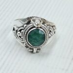 Emerald 925 Sterling Silver Poision Box Ring (REXT125-43)