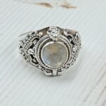 Rainbow Moonstone 925 Sterling Silver Poision Box Ring (REXT125-58)