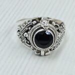 Black Onyx 925 Sterling Silver Poision Box Ring (REXT125-55)