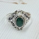 Emerald 925 Sterling Silver Poision Box Ring (REXT125-67)