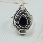 Black Onyx 925 Sterling Silver Poision Box Ring (REXT125-54)