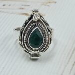 Emerald 925 Sterling Silver Poision Box Ring (REXT125-27)