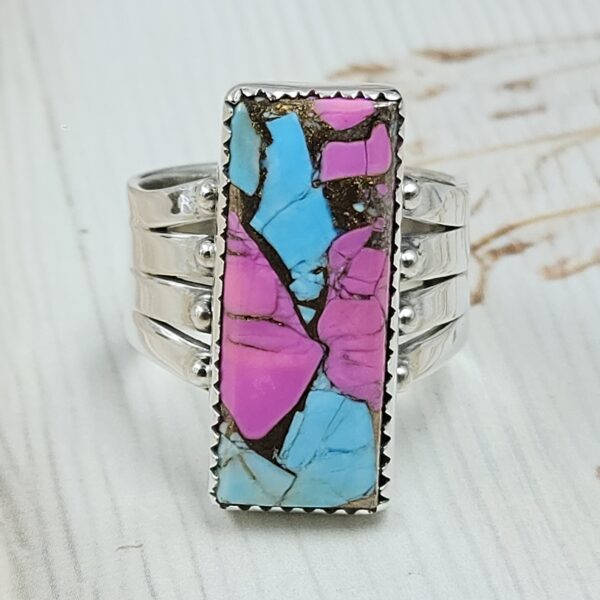 Cotton Candy Turquoise 925 Sterling Silver Ring (REXT65-57) - Image 2