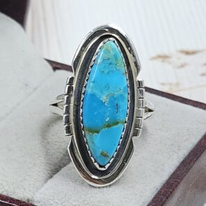 Mohave Turquoise 925 Sterling Silver Ring (REXT126-1)