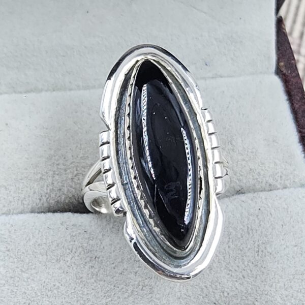 Black Onyx 925 Sterling Silver Ring (REXT126-2) - Image 2