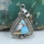 Cotton Candy Turquoise 1" 925 Sterling Silver Pendant (REXT127-19)