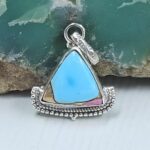 Cotton Candy Turquoise 1" 925 Sterling Silver Pendant (REXT127-74)