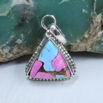 Cotton Candy Turquoise 1" 925 Sterling Silver Pendant (REXT127-18)