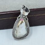 Cotton Candy Turquoise 1" 925 Sterling Silver Pendant (REXT127-17)