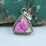 Cotton Candy Turquoise 1" 925 Sterling Silver Pendant (REXT127-49)