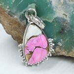 Cotton Candy Turquoise 1" 925 Sterling Silver Pendant (REXT127-12)