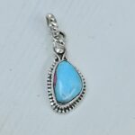 Cotton Candy Turquoise 1" 925 Sterling Silver Pendant (REXT127-27)