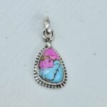 Cotton Candy Turquoise 1" 925 Sterling Silver Pendant (REXT127-30)