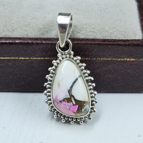 Cotton Candy Turquoise 1" 925 Sterling Silver Pendant (REXT127-8)