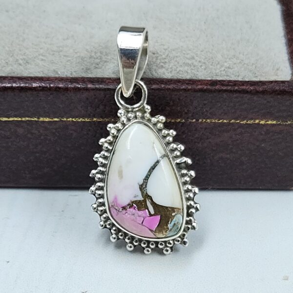 Cotton Candy Turquoise 1" 925 Sterling Silver Pendant (REXT127-8)