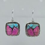 Cotton Candy Turquoise 1.25" 925 Sterling Silver Earring (REXT128-7)
