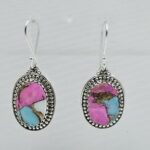 Cotton Candy Turquoise 1.5" 925 Sterling Silver Earring (REXT128-47)