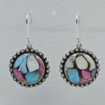 Cotton Candy Turquoise 1.5" 925 Sterling Silver Earring (REXT128-13)