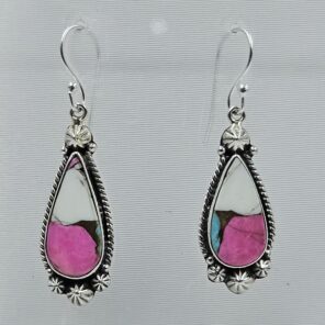Cotton Candy Turquoise 1.5" 925 Sterling Silver Earring (REXT128-31)