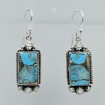 Cotton Candy Turquoise 1.5" 925 Sterling Silver Earring (REXT128-29)