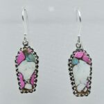 Cotton Candy Turquoise 1.5" 925 Sterling Silver Earring (REXT128-33)