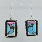 Cotton Candy Turquoise 1.5" 925 Sterling Silver Earring (REXT128-26)