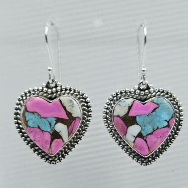 Cotton Candy Turquoise 1.5" 925 Sterling Silver Earring (REXT128-18)